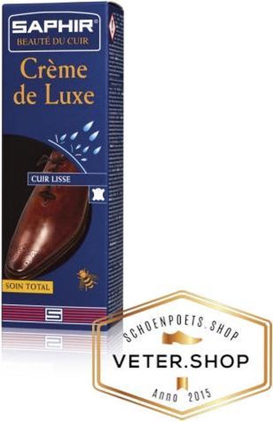 Schoenpoets - Saphir Crème de Luxe schoencream 75ml tube voor gore-tex en leren schoenen. - Saphir 006 Navy