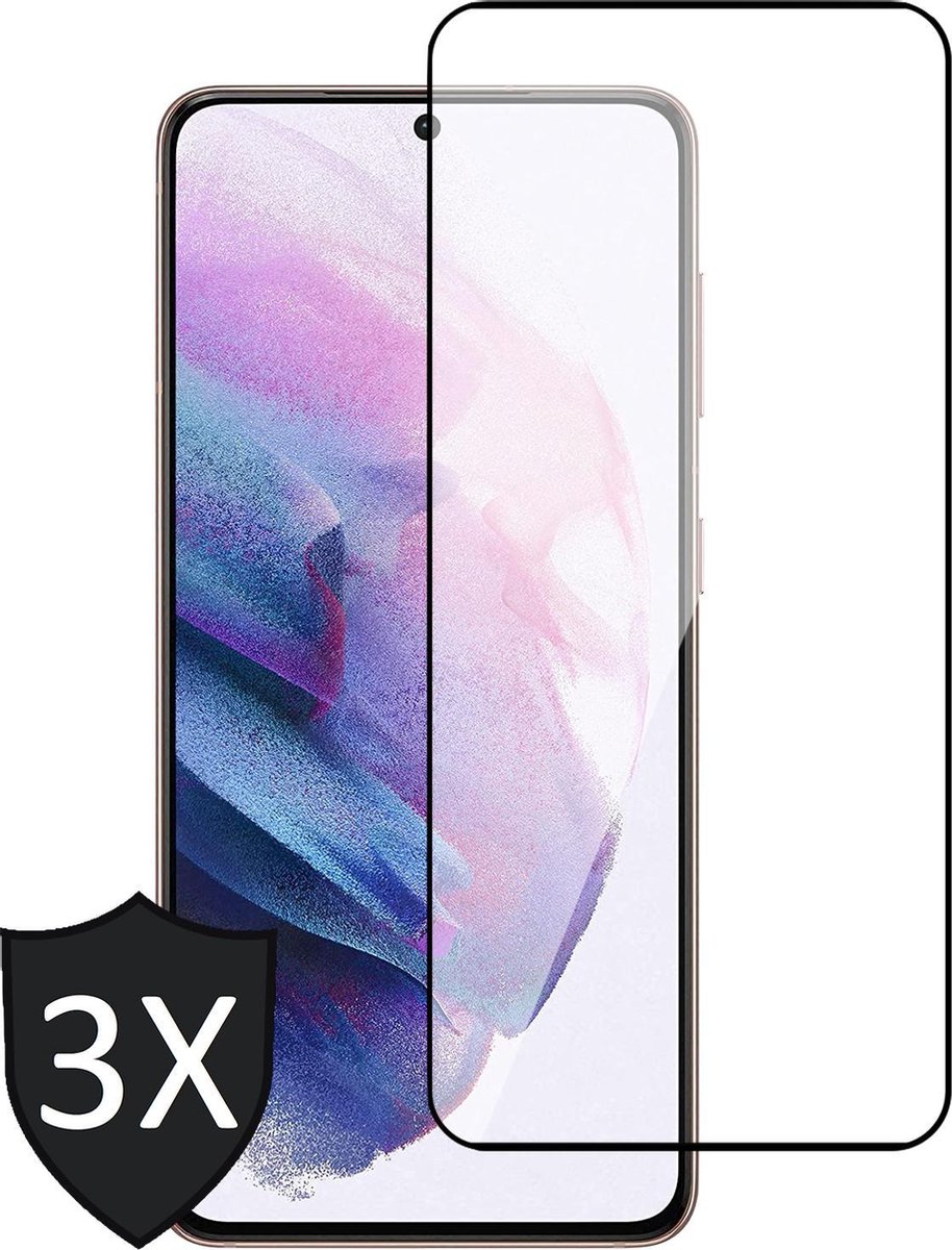 Screenprotector geschikt voor Samsung S21 - 3x Glas Full Screen