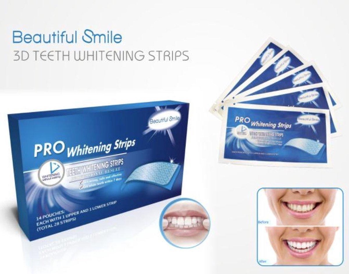 Pro Whitening strips - Tanden bleek strips - 28 Teeth Whitening strips - Tandenblekers - Pro Whitening