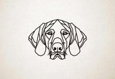 Line Art - Hond - German Pointer - S - 42x60cm - Zwart - geometrische wanddecoratie