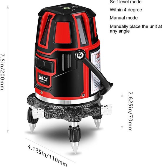 Niveau laser rotatif auto-nivelant avec trépied 1,2m pour la mesure des  angles et surface : : Bricolage