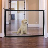 Honden veiligheidshekje XL - Barricadenet - Traphekje oprolbaar - Kinderhek - Geschikt voor trap en deuropening - Hondenhek - Zwart