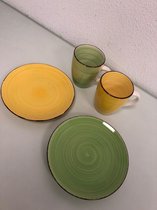 gebakbordjes met thee mokken - set van 4 stuks