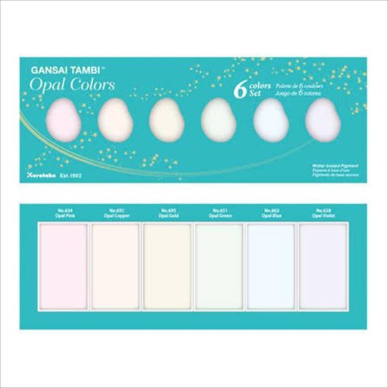 Boku-Undo Gansai Watercolor Palette - Pearl - 6 Color Set