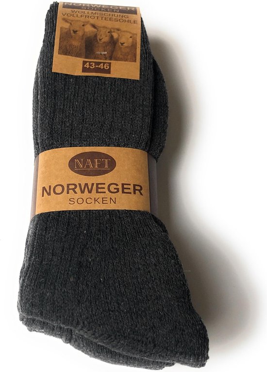 Noorse sokken antraciet 3 paar 43-46 | bol.com