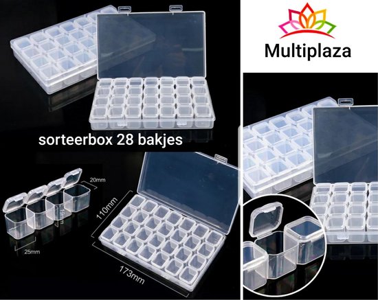 Sorteerdoos " Multiplaza" met 28 bakjes ○ diamond painting - kralen -  sieraden -... | bol.com