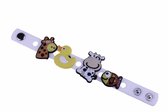 Akyol - Kinder armband eend koe vis en giraffe - Dieren armband - Kinderarmband - Charmbandje - maak je eigen armband - siliconen armband - rubberen armband - meisjes/jongens armba