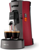Bol.com Philips Senseo Select CSA230/90 - Koffiepadapparaat - Dieprood en kasjmiergrijs aanbieding