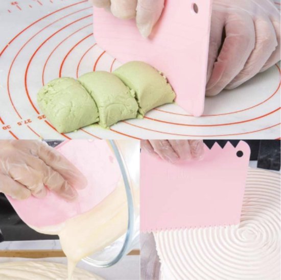 2 Spatules à Pâte Saizone - Plastique Alimentaire - Blanc Et Vert - Pour Cuisine, Pâtisserie, Pizza - Antiadhésif
