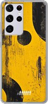 6F hoesje - geschikt voor Samsung Galaxy S21 Ultra -  Transparant TPU Case - Black And Yellow #ffffff