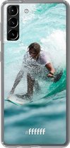 6F hoesje - geschikt voor Samsung Galaxy S21 Plus -  Transparant TPU Case - Boy Surfing #ffffff