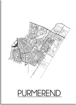 Purmerend Plattegrond poster A2 (42x59,4cm) - DesignClaud