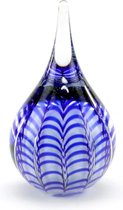 ripples-urn-blauw50 ml (gratis sluitplaatje) geschikt voor dieren as en mensen as dieren urn mens urn gedenkglas ( Gratis vullen)