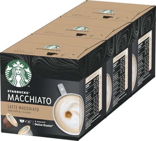 appel Dagelijks partitie Nescafé Koffiecups Dolce Gusto Starbucks Latte Macchiato 18 cups (3x6) |  bol.com