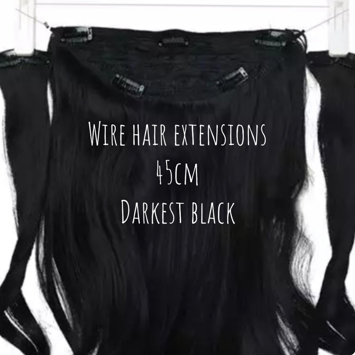 Wire Hair Extensions Clip In Hairextensions black zwart Visdraad haar - Royalhair