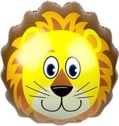 Leeuw ballon - XL - 76x72cm - Ballonnen - Versiering - Thema feest - Verjaardag - jungle - Dieren - Jungle versiering - Folie Ballon - Jungle ballon - Helium ballon