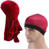 FRESHCOUPES Velvet Durag & Wave Cap - Rood -  Ideaal voor snelle resultaten in je 360 wave process