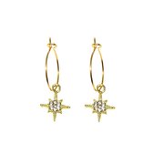 Star with diamonds hoops - Goud