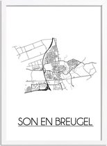 Son en Breugel Plattegrond poster A4 + fotolijst wit (21x29,7cm) - DesignClaud