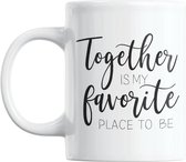 Studio Verbiest - Mok met tekst - Liefde - Together is my favorite place to be - 300ml