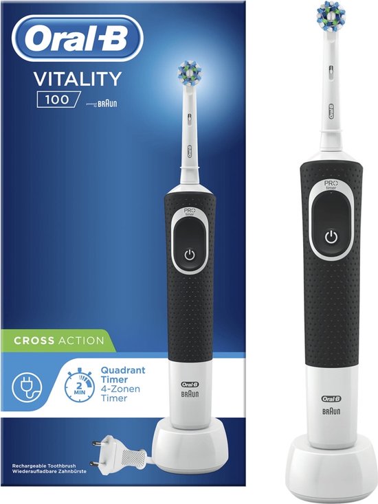Banket Redding spectrum Oral-B Vitality 100 CrossAction - Elektrische Tandenborstel - Zwart |  bol.com