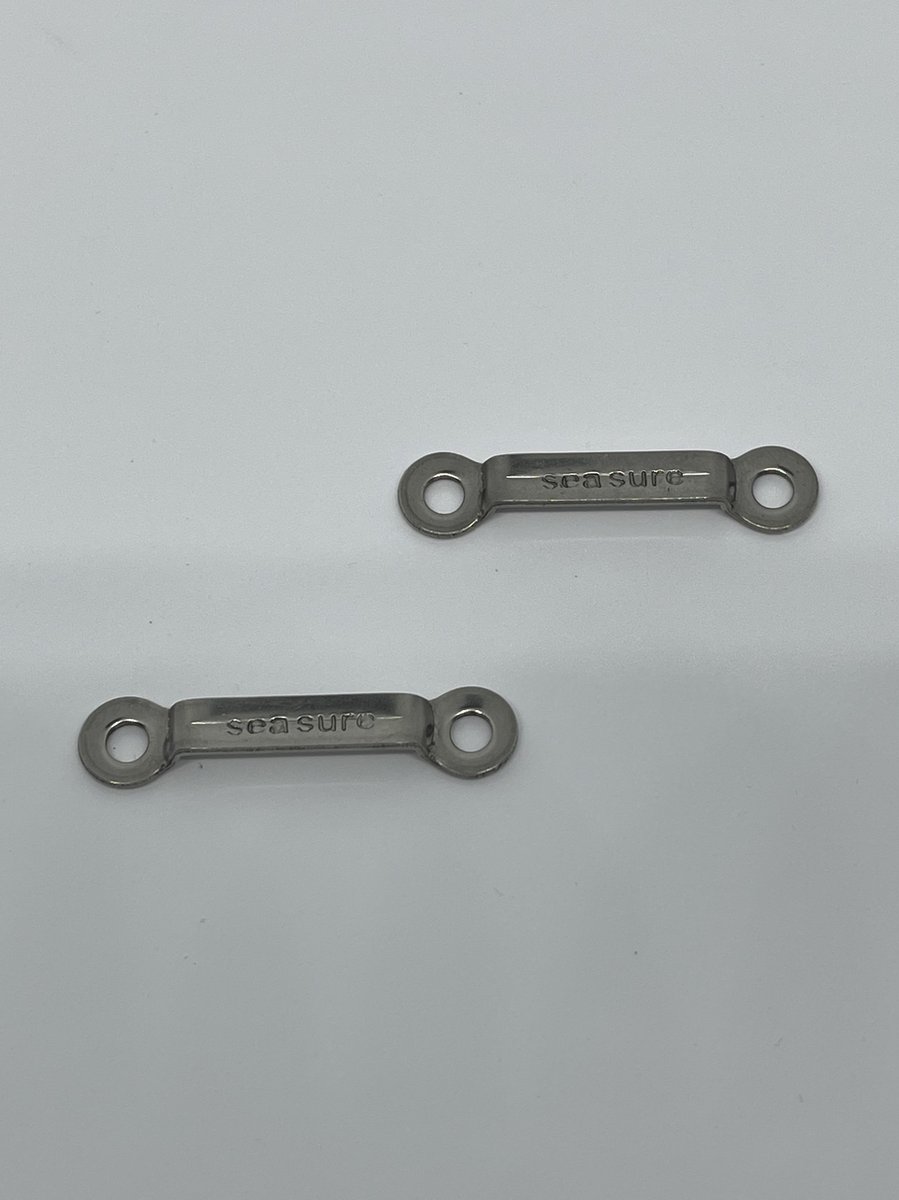 2x Rvs bandbeugel-Dekbeslag-Verandazeil-Bootkap-Buiskapbeslag.