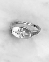 Stardust - BLISS Signet Ring in Zilver - Maat M