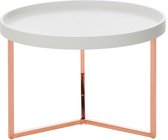 Salontafel - Bijzettafel - Design - Rond - Hout - Wit - Ø 59 cm