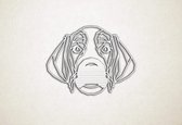 Line Art - Hond - Weimaraner - XS - 23x30cm - EssenhoutWit - geometrische wanddecoratie