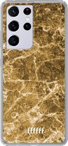 6F hoesje - geschikt voor Samsung Galaxy S21 Ultra -  Transparant TPU Case - Gold Marble #ffffff