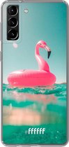 6F hoesje - geschikt voor Samsung Galaxy S21 -  Transparant TPU Case - Flamingo Floaty #ffffff