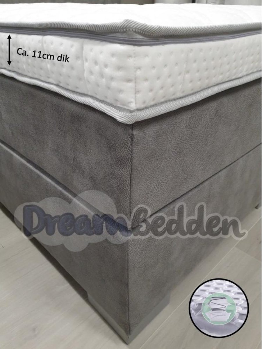 Bamboo Micropocketvering Topper 180x210 HR55 schuim ca. 12 cm dik Medium. wit