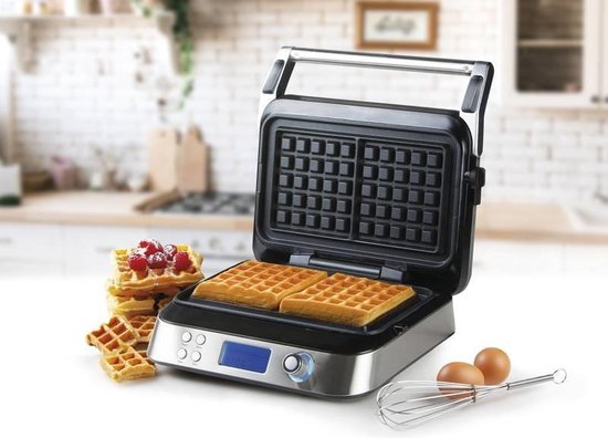 DOMO DO9219W Wafelijzer ‘Waffle Genius’ – Digitaal Belgisch Wafelijzer - Vierkante Wafels – 5x5 - Domo