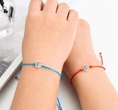 Vriendschaparmband - vrienden - BFF - 2 stuks - rood / blauw  - relatie - best friends