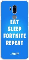 6F hoesje - geschikt voor LG G7 ThinQ -  Transparant TPU Case - Fortnite - Eat Sleep Fortnite Repeat #ffffff