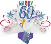 3D Pop-up wenskaart met envelop – Happy 60th Birthday