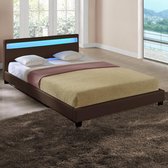 LED - Ledikant Parijs - incl. bedbodem 180x200cm donkerbruin