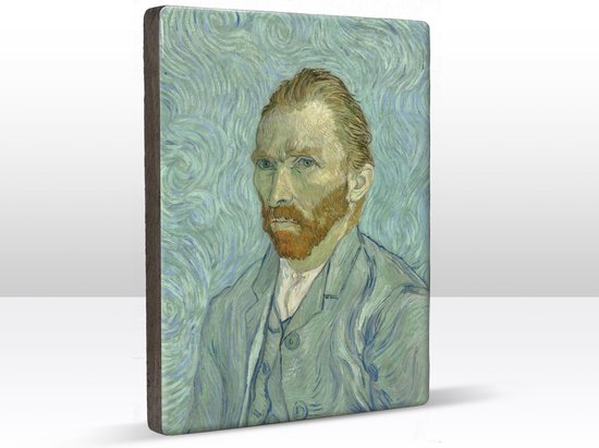 Zelfportret - Vincent van Gogh - 19,5 x 26 cm - Niet van echt te onderscheiden schilderijtje op hout - Mooier dan een print op canvas - Laqueprint.
