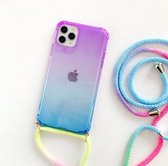 ShieldCase Telefoonhoesje met koord geschikt voor Apple iPhone 11 - paars/blauw