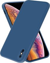 ShieldCase geschikt voor Apple iPhone X / Xs vierkante silicone case - blauw - Siliconen hoesje - Shockproof case hoesje - Backcover case - Bescherming