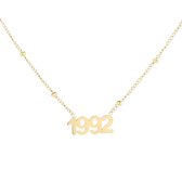 Nana dames ketting met jaar goudkleurig-1992