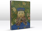 Portret van Joseph Roulin - Vincent van Gogh - 19,5 x 26 cm - Niet van echt te onderscheiden schilderijtje op hout - Mooier dan een print op canvas - Laqueprint.