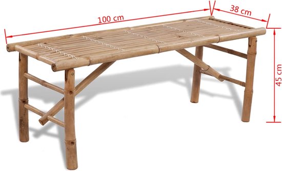 vidaXL - Biertafel - met - 2 - bankjes - 100 - cm - bamboe