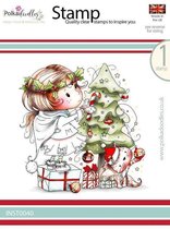 Polka doodles - Clearstamps - INST 0040 Winnie decorating the tree