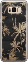 Samsung S8 hoesje siliconen - Palmbomen | Samsung Galaxy S8 case | zwart | TPU backcover transparant