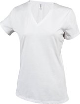 Kariban Dames/dames Feminine Fit Korte Mouwen V Hals T-Shirt (Wit)