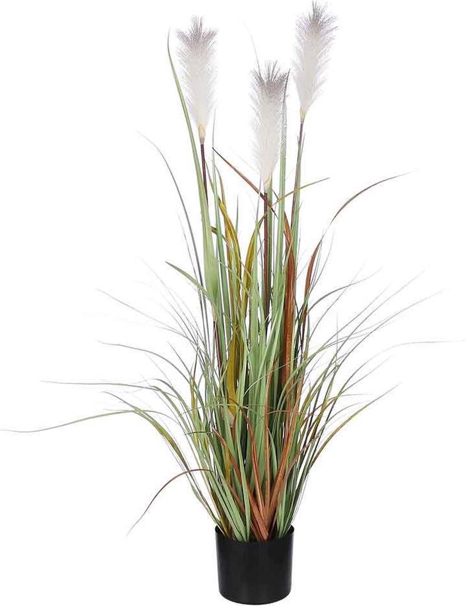 Mica Decorations Pluimgras Kunstplant - H115 x Ø45 cm - Met pot Bruin