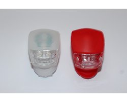 Fietslampjes set - LED voorlicht & achterlicht - Inclusief batterijen - Waterdicht Fietslampjes set - LED voorlicht & achterlicht - Inclusief batterijen - Waterdicht