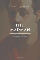 Boekomslag van "The Madman, His Parables and Poems" van Khalil Gibran, met een schilderij van een man.