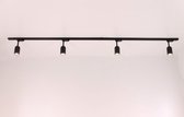 Searchlight -  railverlichting zwart - 2 meter met 4 spots - 4xGU10 - Smart Philips Hue geschikt railsysteem